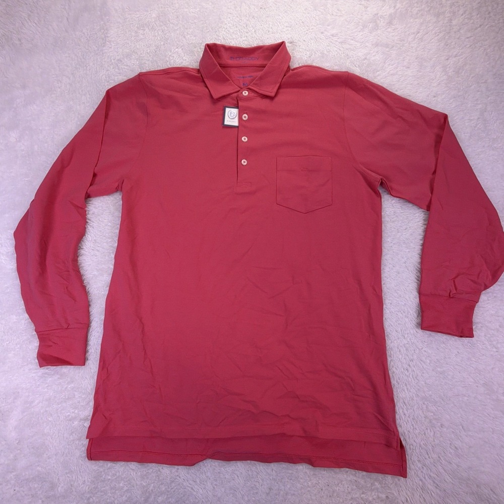 NWT B Draddy Golf Jack Long Sleeve Polo Men's Medium Bandana-Pink NWT